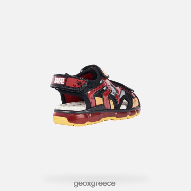 4DBLR01049 μαύρο κόκκινο Geox σανδάλι android junior