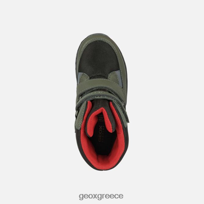 4DBLR01296 σκούρο πράσινο/κόκκινο Geox αγόρι σεντιέρο αβξ