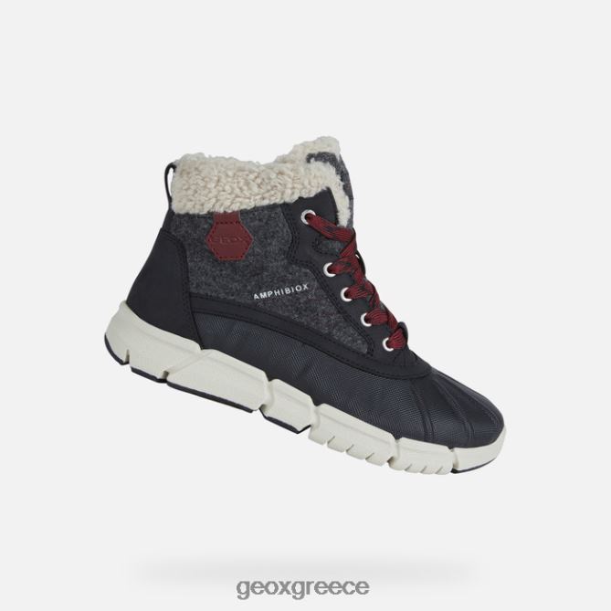 4DBLR01990 σκούρο γκρι/μπορντό Geox flexyper abx αγόρι