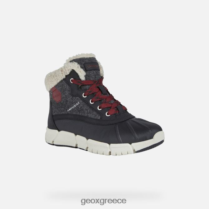 4DBLR01990 σκούρο γκρι/μπορντό Geox flexyper abx αγόρι
