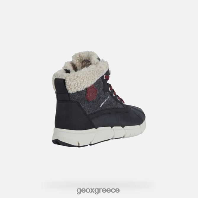 4DBLR01990 σκούρο γκρι/μπορντό Geox flexyper abx αγόρι
