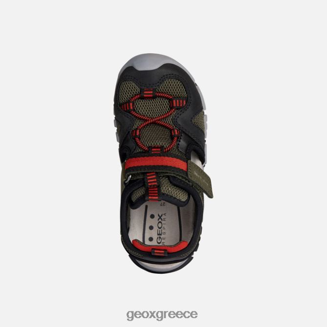 4DBLR01271 στρατιωτικός/κόκκινος Geox σανδάλι dynomix αγόρι