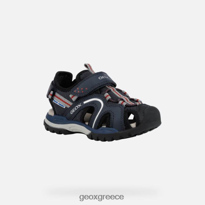 4DBLR01281 ναυτικό/κόκκινο Geox borealis αγόρι