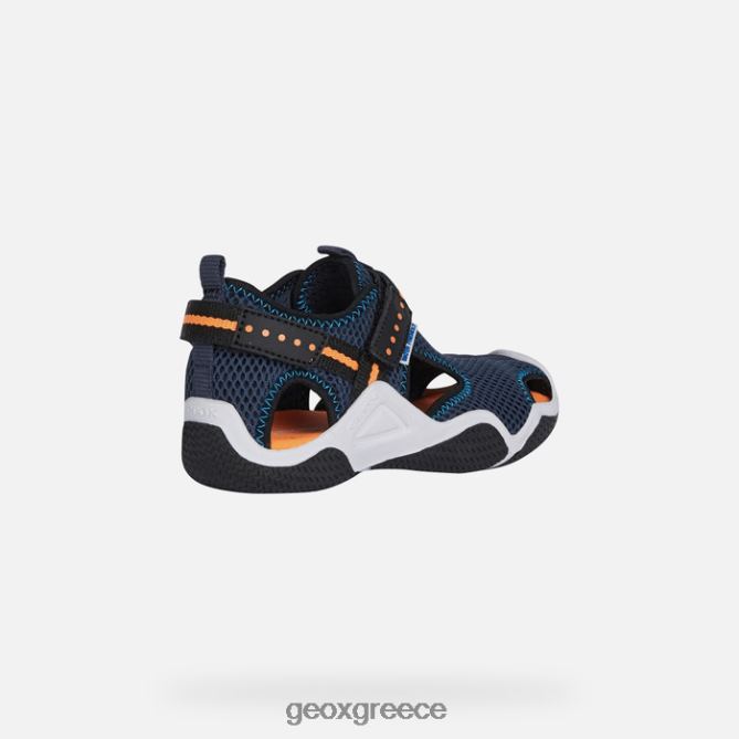 4DBLR01349 navy/fluo orange Geox wader junior