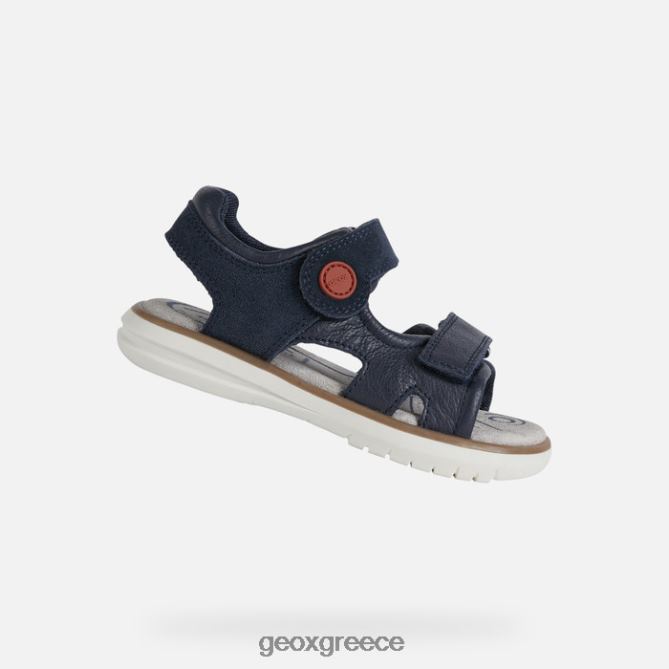 4DBLR01946 ναυτικό/σκούρο κόκκινο Geox σανδάλι maratea αγόρι