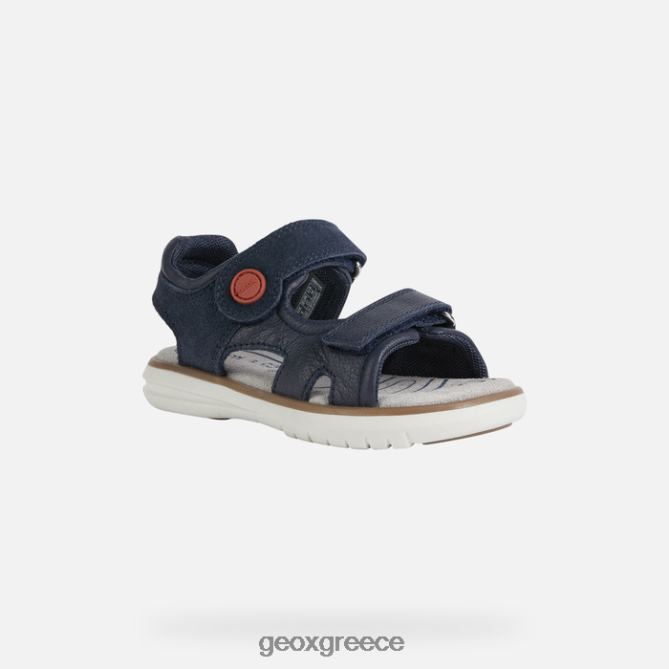 4DBLR01946 ναυτικό/σκούρο κόκκινο Geox σανδάλι maratea αγόρι