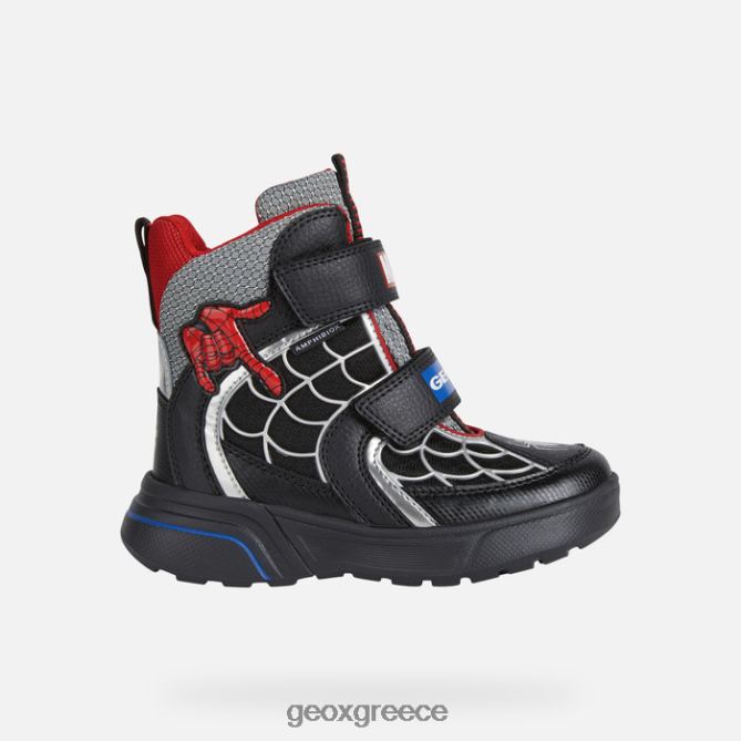 4DBLR01015 μαύρο κόκκινο Geox sveggen abx junior