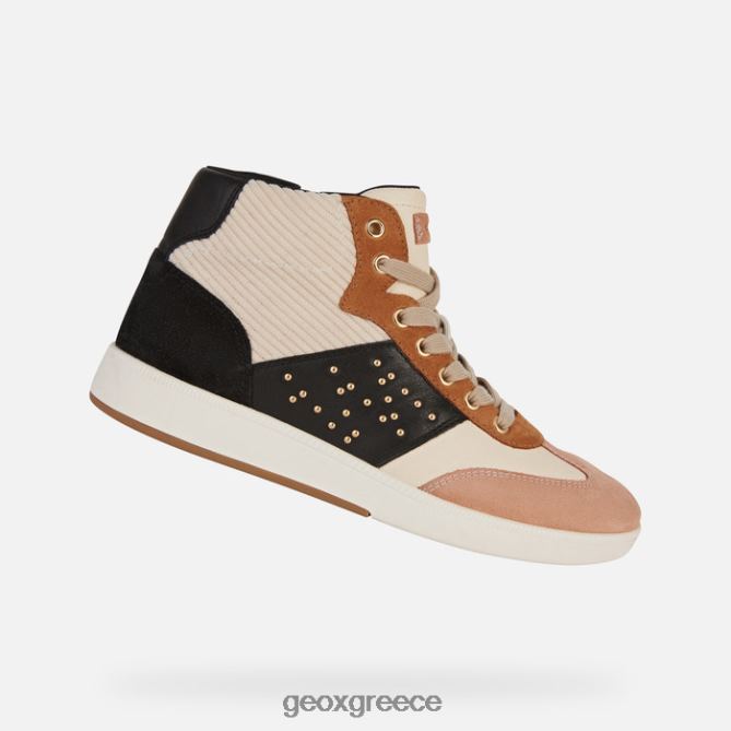 4DBLR0396 κρεμ/μαύρο Geox γυναίκα μελέδα