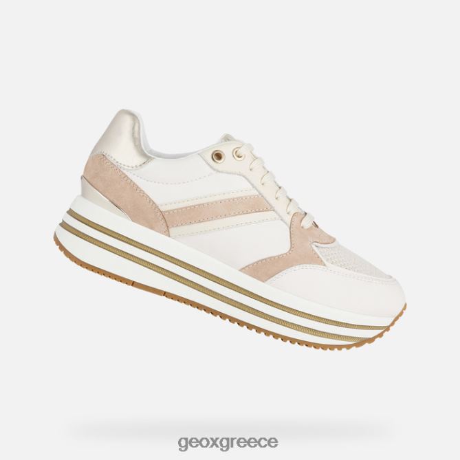 4DBLR0575 υπόλευκο/dk δέρμα Geox γυναίκα kency