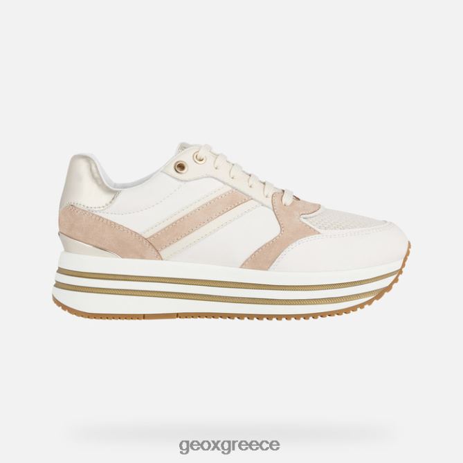 4DBLR0575 υπόλευκο/dk δέρμα Geox γυναίκα kency