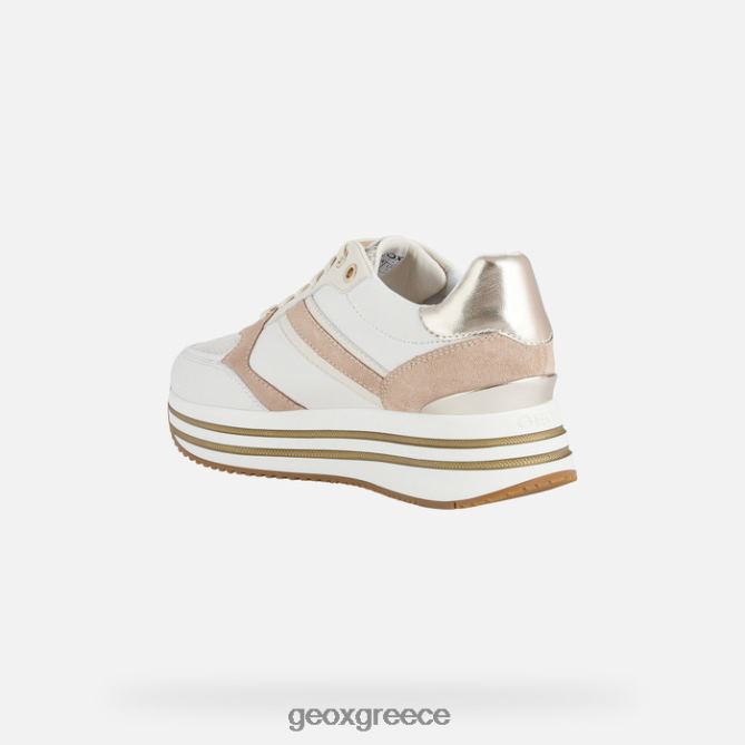 4DBLR0575 υπόλευκο/dk δέρμα Geox γυναίκα kency