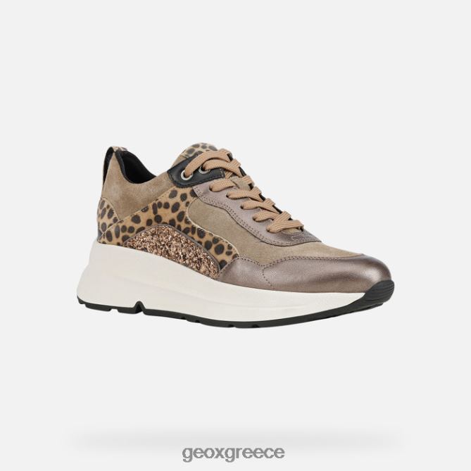 4DBLR0608 σκούρο μπεζ/καπνός Geox πίσω γυναίκα