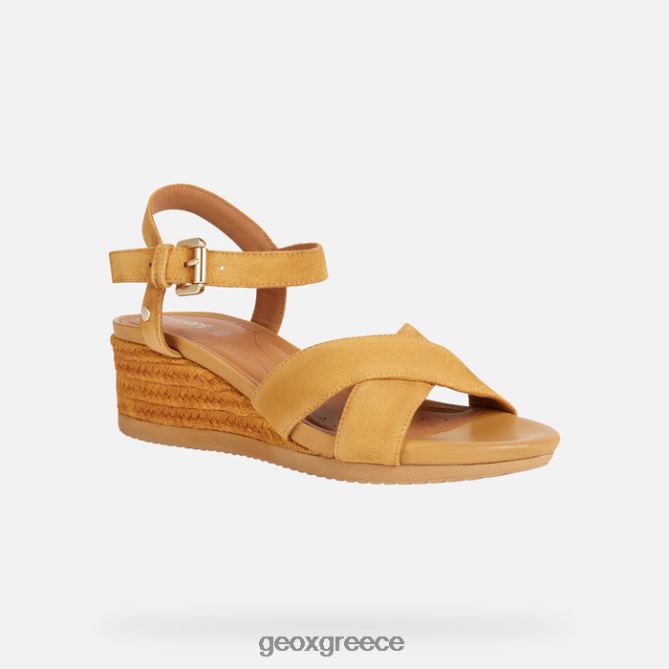 4DBLR01677 μουστάρδα Geox ischia corda γυναίκα