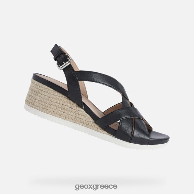 4DBLR0454 μαύρος Geox ischia corda γυναίκα