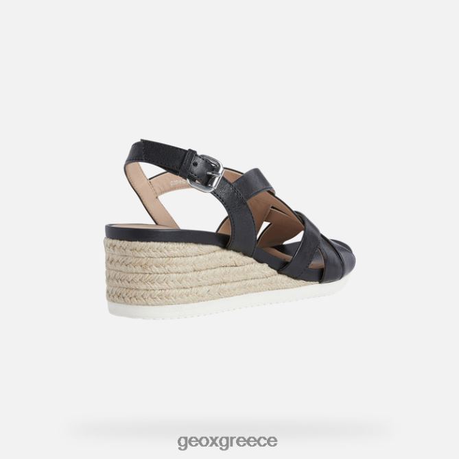 4DBLR0454 μαύρος Geox ischia corda γυναίκα