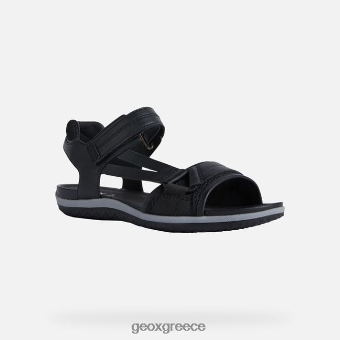 4DBLR0458 μαύρος Geox σανδάλι Vega γυναίκα