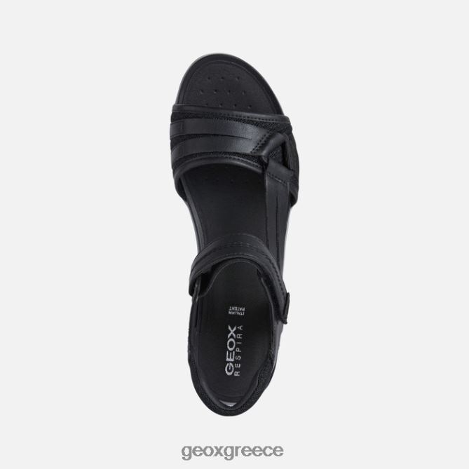 4DBLR0458 μαύρος Geox σανδάλι Vega γυναίκα
