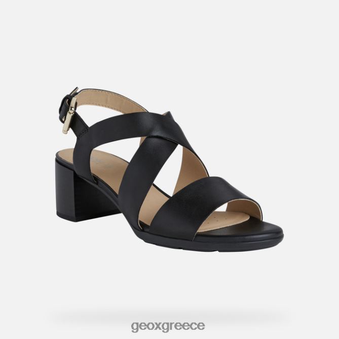 4DBLR0588 μαύρος Geox marykarmen μεσαίο σανδάλι γυναίκα