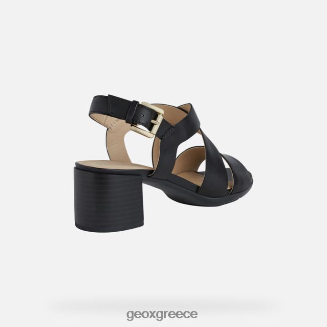 4DBLR0588 μαύρος Geox marykarmen μεσαίο σανδάλι γυναίκα