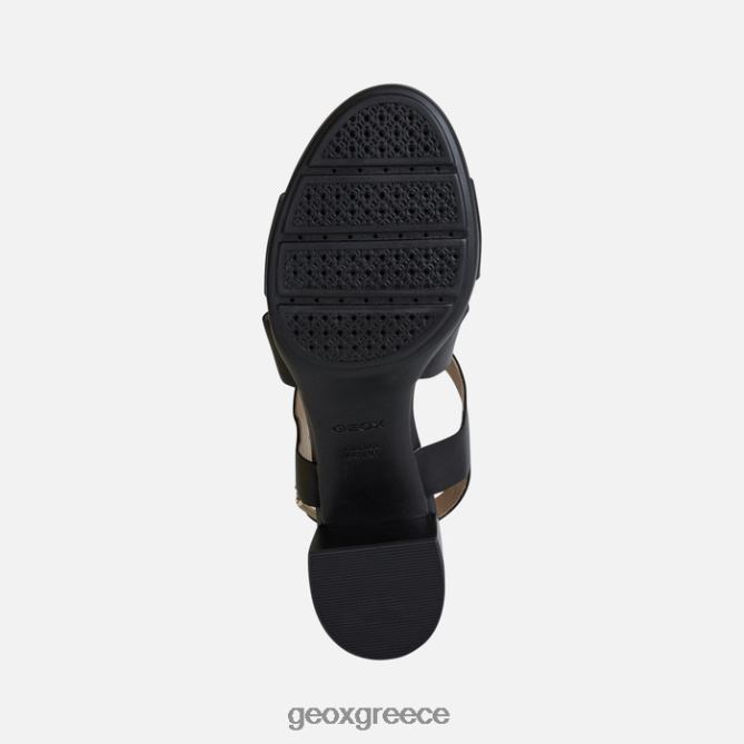 4DBLR0588 μαύρος Geox marykarmen μεσαίο σανδάλι γυναίκα