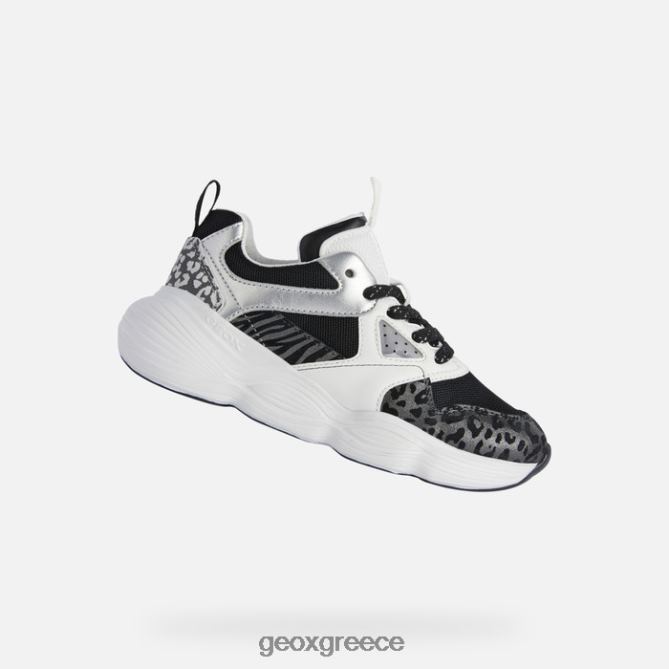 4DBLR01244 μαύρο άσπρο Geox κορίτσι φούσκα