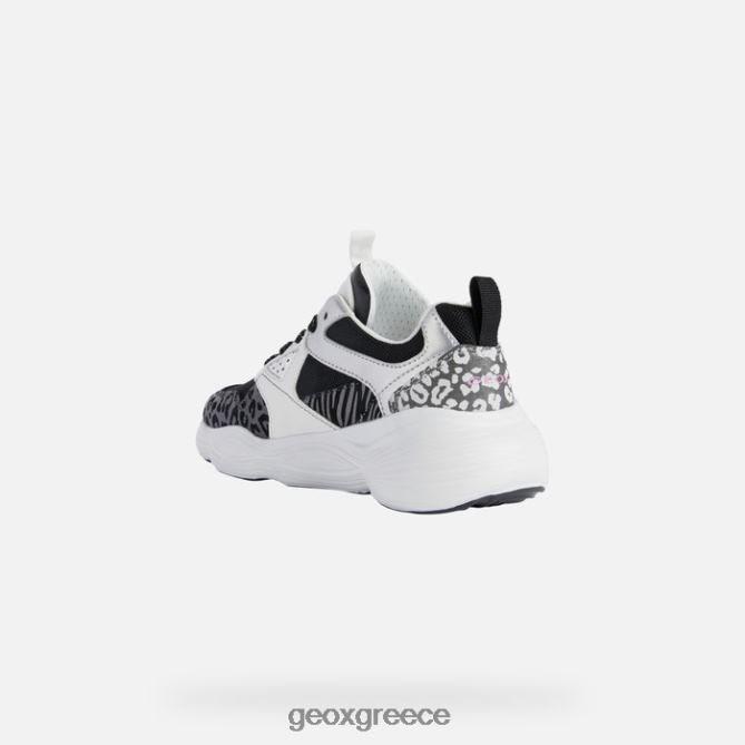4DBLR01244 μαύρο άσπρο Geox κορίτσι φούσκα