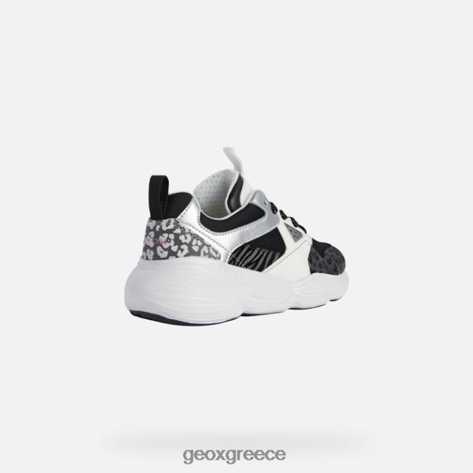 4DBLR01244 μαύρο άσπρο Geox κορίτσι φούσκα