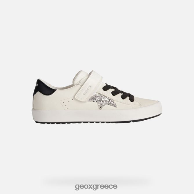 4DBLR01862 άσπρο μαύρο Geox κορίτσι ακτινίδιο