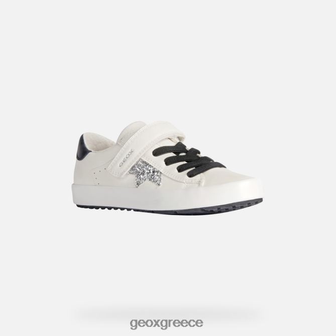 4DBLR01862 άσπρο μαύρο Geox κορίτσι ακτινίδιο