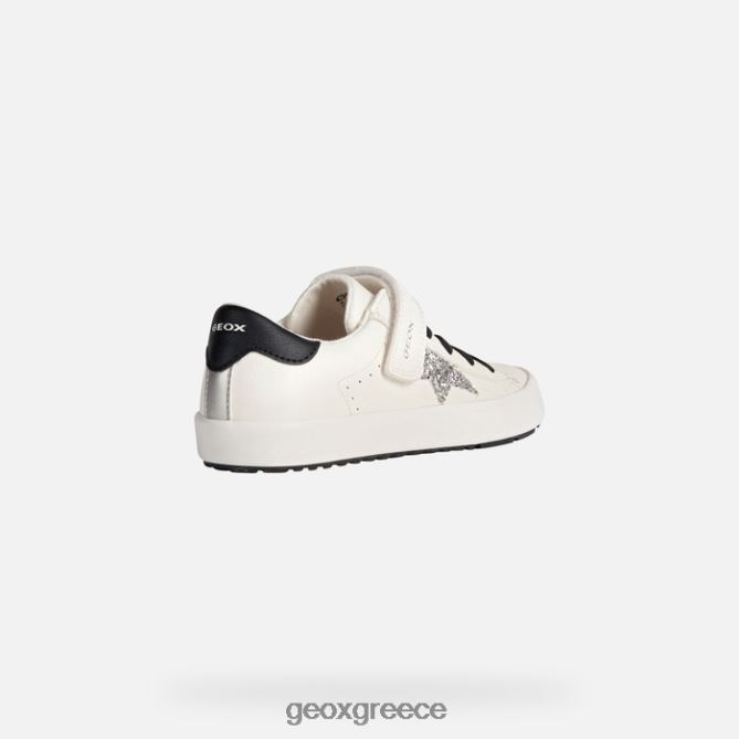 4DBLR01862 άσπρο μαύρο Geox κορίτσι ακτινίδιο