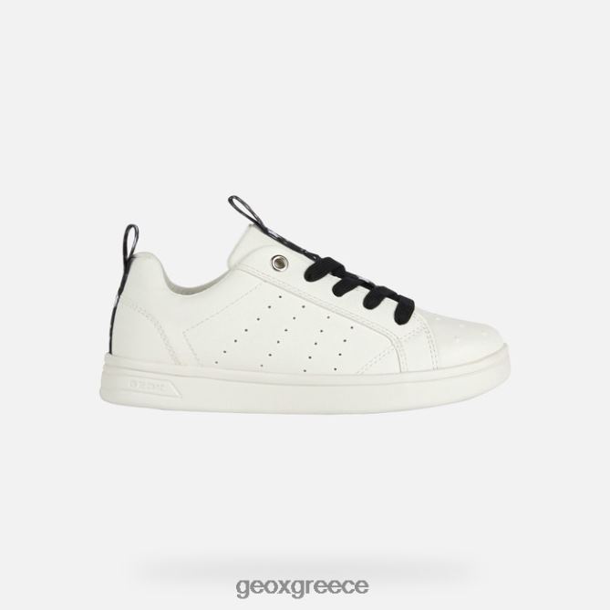 4DBLR01874 άσπρο μαύρο Geox κοπέλα τζροκ