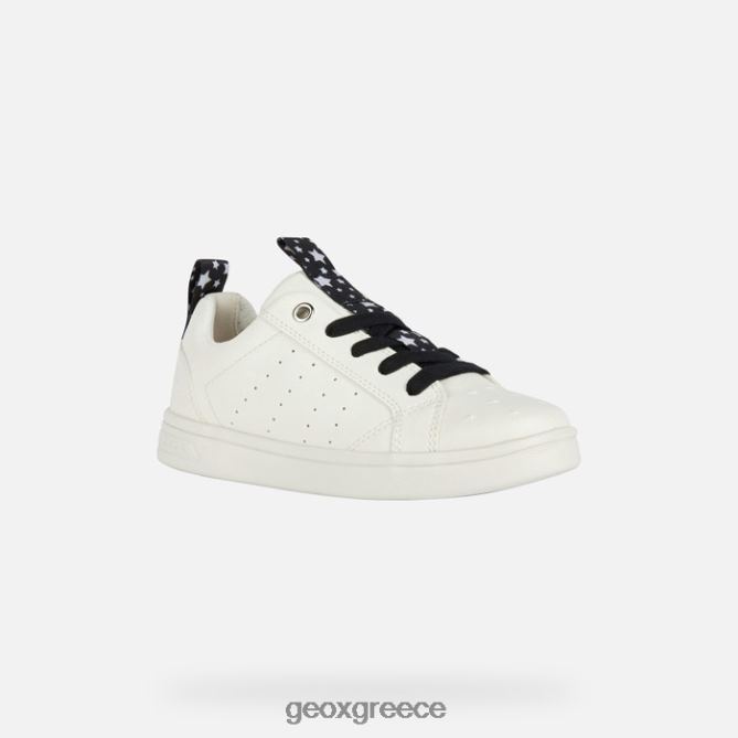 4DBLR01874 άσπρο μαύρο Geox κοπέλα τζροκ