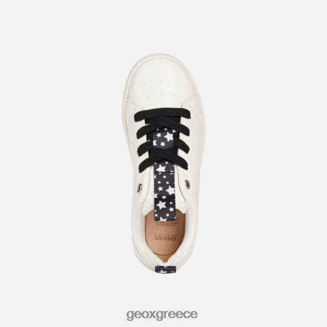 4DBLR01874 άσπρο μαύρο Geox κοπέλα τζροκ