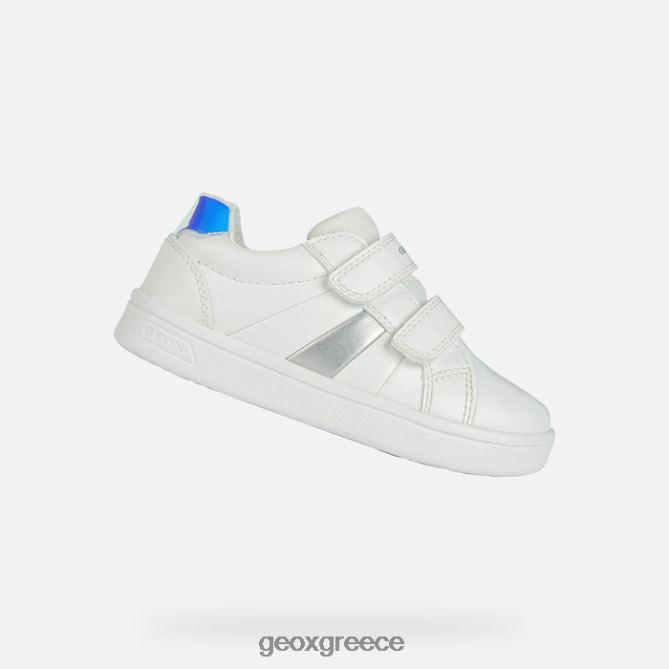 4DBLR01882 λευκό/ασημί Geox κοπέλα τζροκ