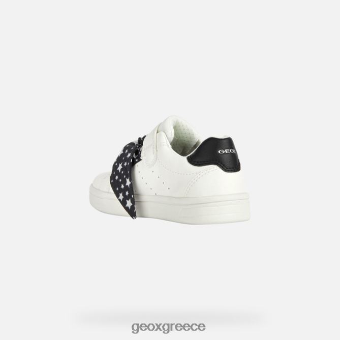 4DBLR01889 άσπρο μαύρο Geox κοπέλα τζροκ