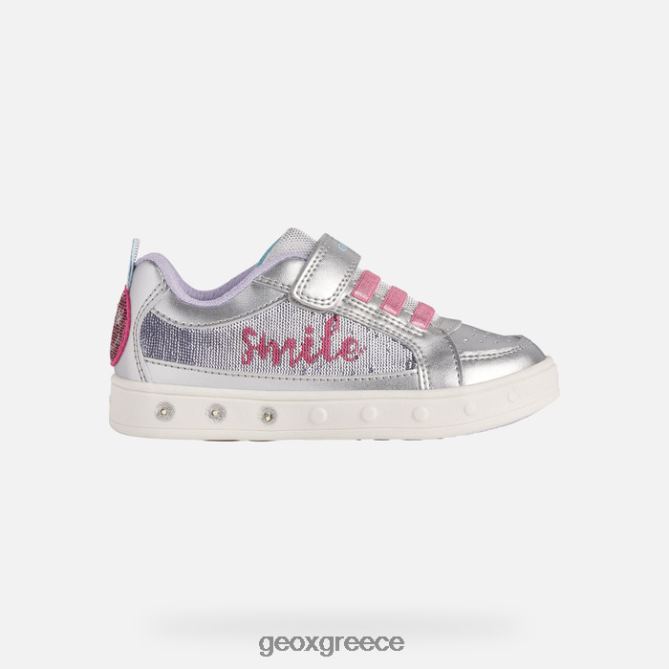 4DBLR01220 ασήμι/φούξια Geox κορίτσι στον ορίζοντα