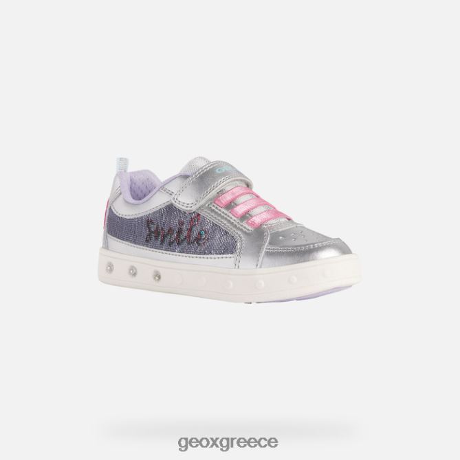 4DBLR01220 ασήμι/φούξια Geox κορίτσι στον ορίζοντα