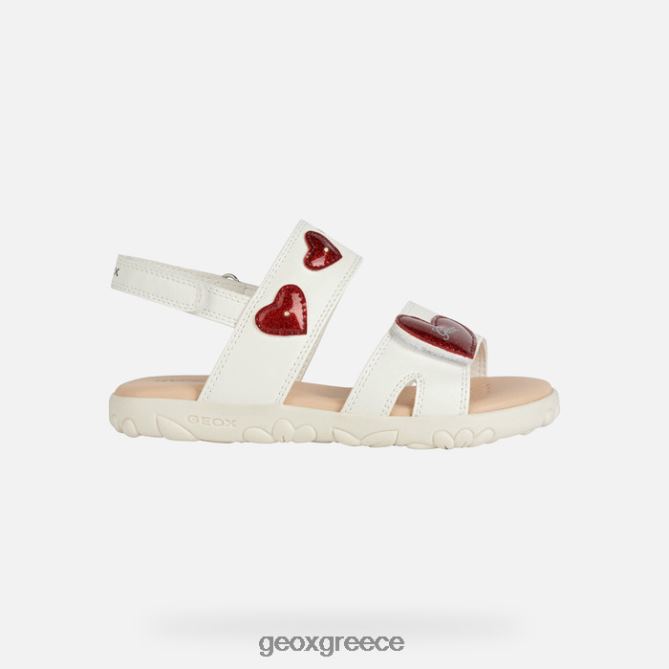 4DBLR01880 λευκό/κόκκινο Geox σανδάλι κορίτσι από την Αϊτή
