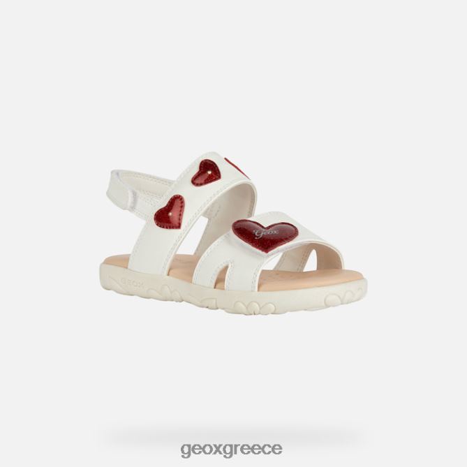 4DBLR01880 λευκό/κόκκινο Geox σανδάλι κορίτσι από την Αϊτή