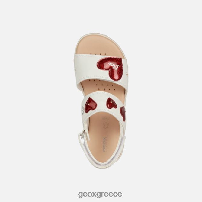 4DBLR01880 λευκό/κόκκινο Geox σανδάλι κορίτσι από την Αϊτή
