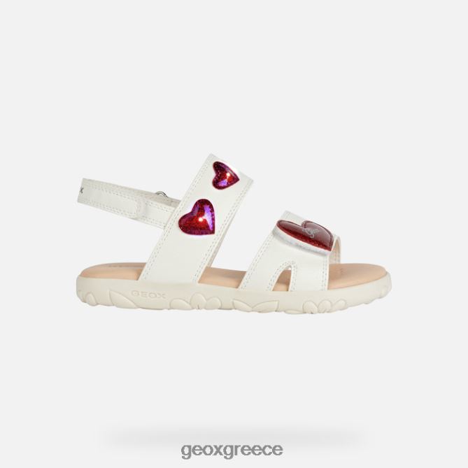 4DBLR01880 λευκό/κόκκινο Geox σανδάλι κορίτσι από την Αϊτή