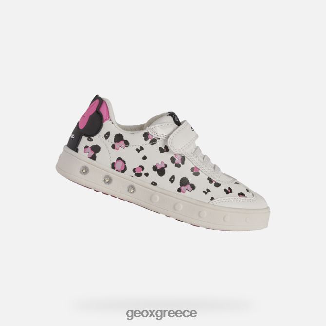 4DBLR01209 άσπρο μαύρο Geox κορίτσι στον ορίζοντα