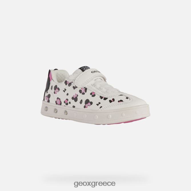 4DBLR01209 άσπρο μαύρο Geox κορίτσι στον ορίζοντα