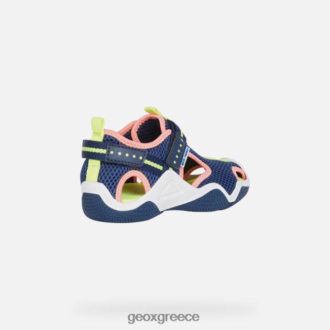 4DBLR01048 navy/fluo φούξια Geox wader junior