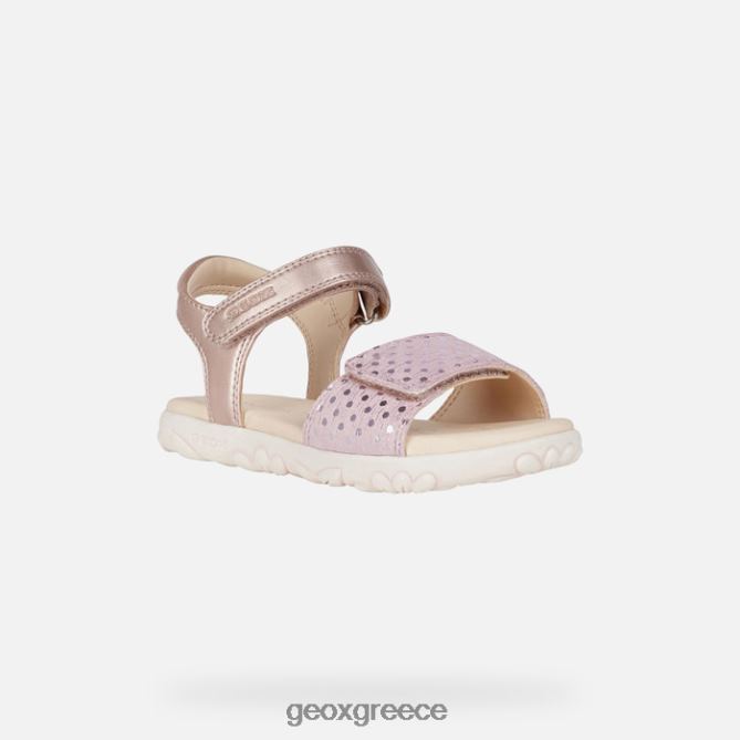 4DBLR01059 τριαντάφυλλο αντίκα Geox σανδάλι κορίτσι από την Αϊτή