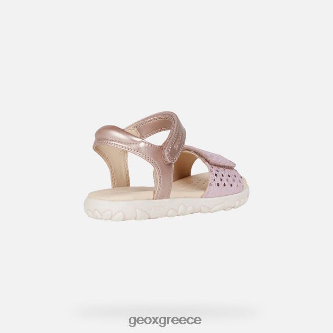 4DBLR01059 τριαντάφυλλο αντίκα Geox σανδάλι κορίτσι από την Αϊτή