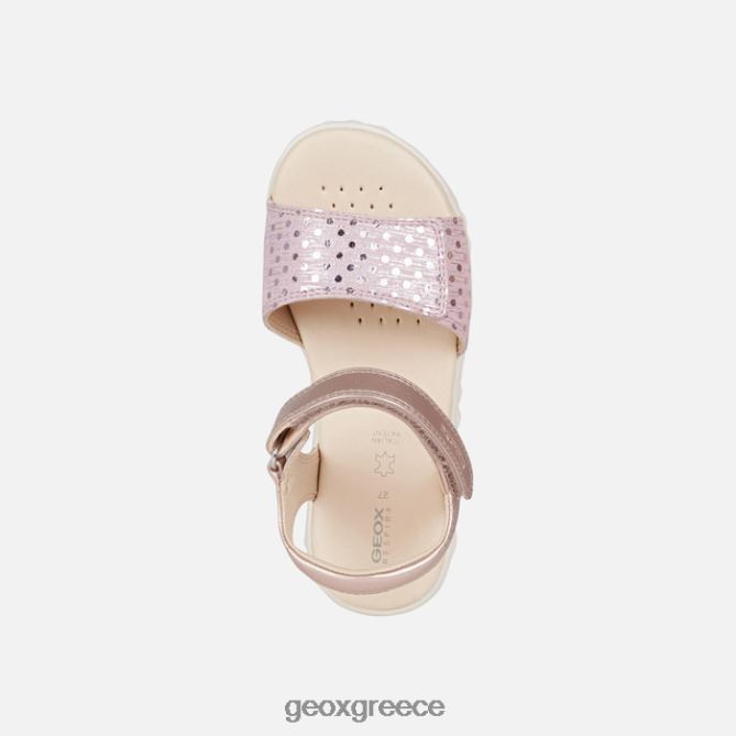 4DBLR01059 τριαντάφυλλο αντίκα Geox σανδάλι κορίτσι από την Αϊτή