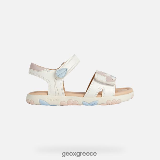 4DBLR01088 λευκό/ανοιχτό τριαντάφυλλο Geox σανδάλι κορίτσι από την Αϊτή