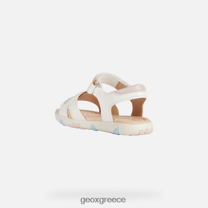 4DBLR01088 λευκό/ανοιχτό τριαντάφυλλο Geox σανδάλι κορίτσι από την Αϊτή