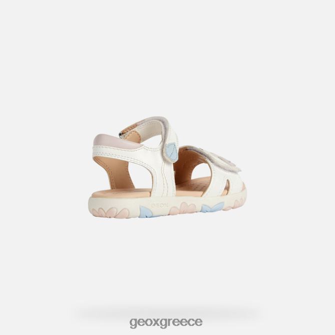 4DBLR01088 λευκό/ανοιχτό τριαντάφυλλο Geox σανδάλι κορίτσι από την Αϊτή